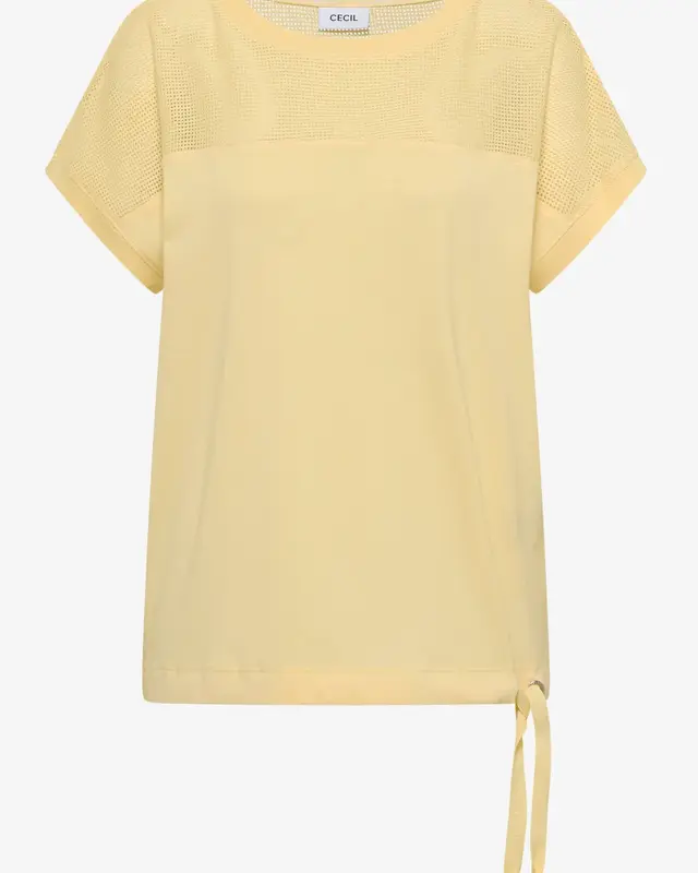 Cecil Shirt with Mesh Insert - Light Buttermilk Yellow