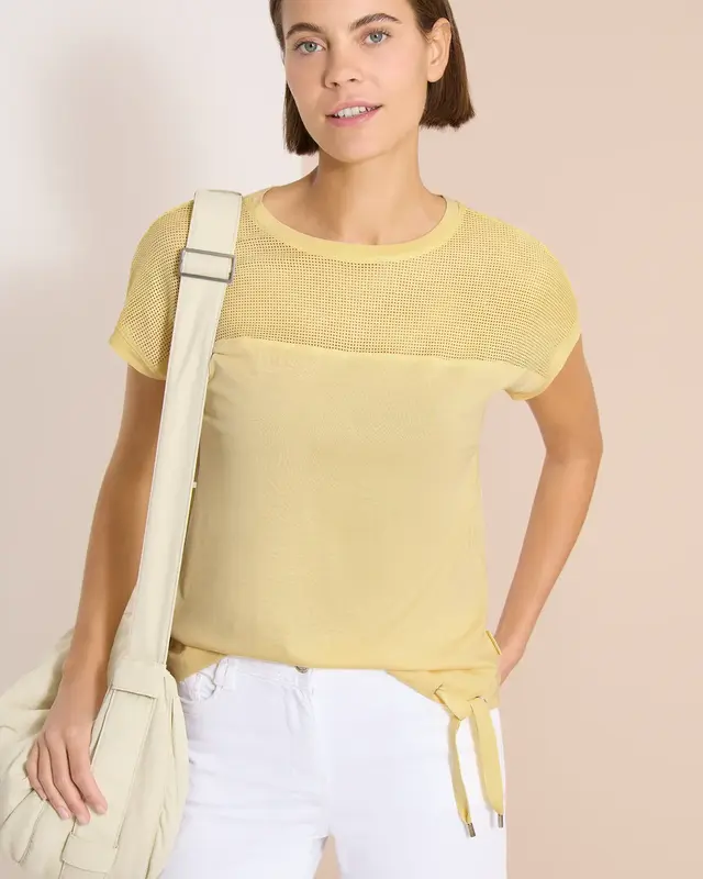 Cecil Shirt mit Mesh Einsatz - Light Buttermilk Yellow