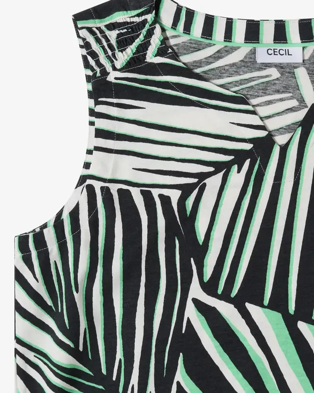 Cecil Graphic Print Top - Palm Breeze Green