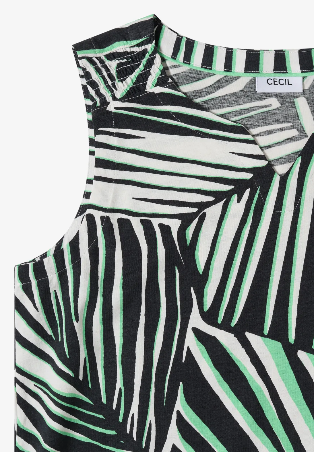 Cecil Graphic Print Top - Palm Breeze Green