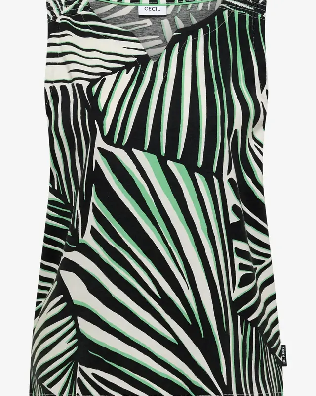 Cecil Graphic Print Top - Palm Breeze Green