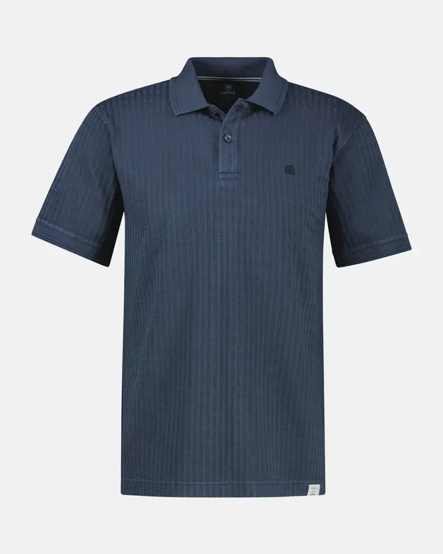 Lerros Jacquard Poloshirt - Classic Navy