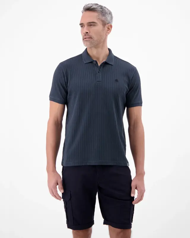 Lerros Jacquard Poloshirt - Classic Navy