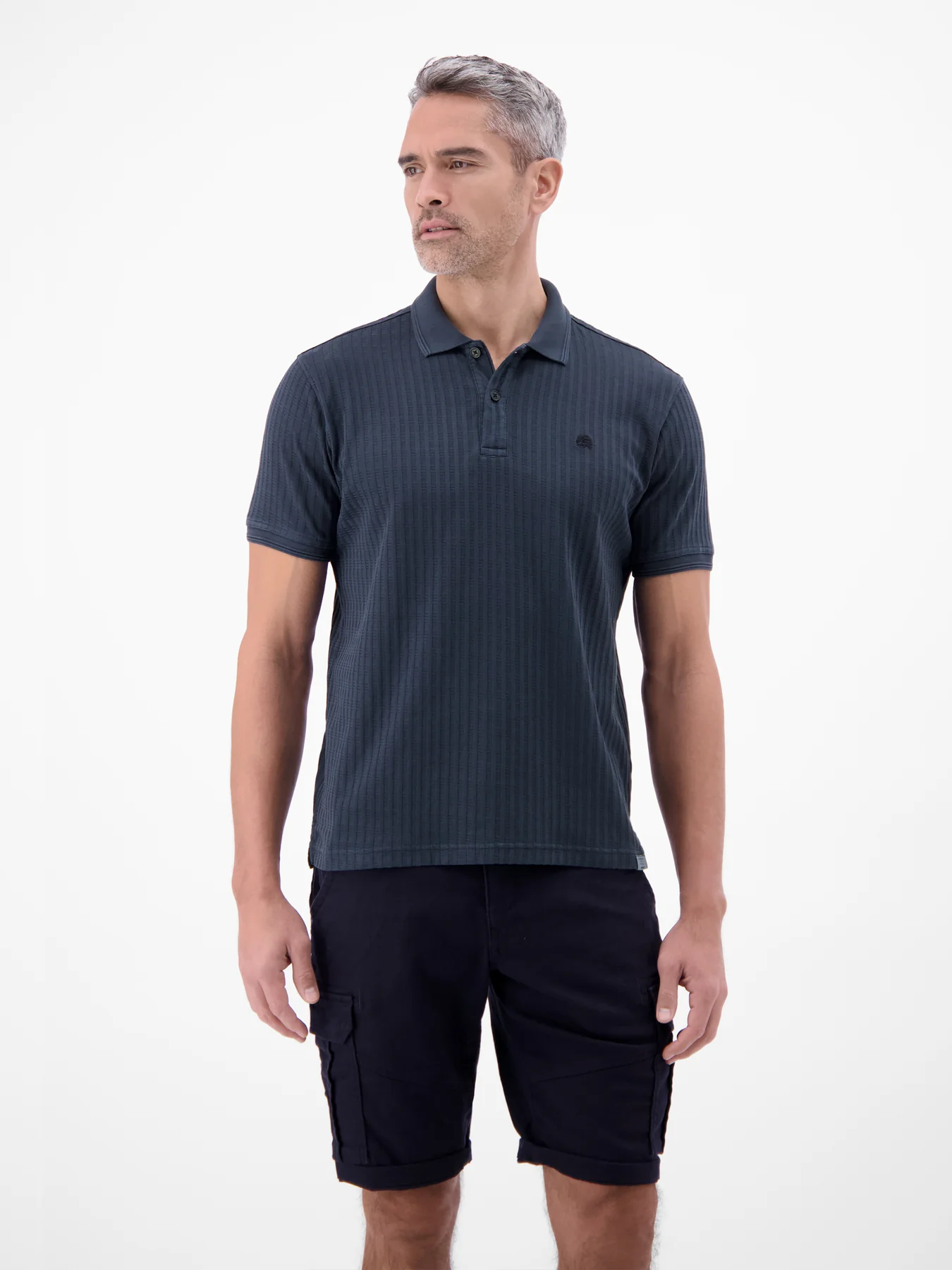 Lerros Jacquard Poloshirt - Classic Navy