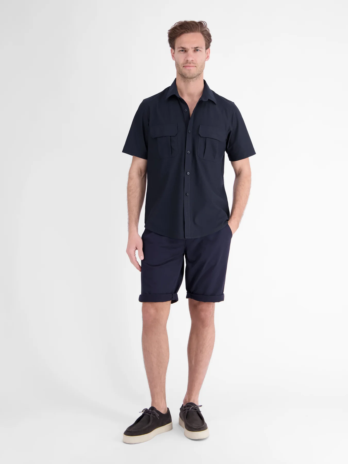 Lerros Overhemd Borstzakken - Classic Navy
