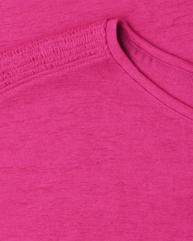 Street One Shirt with Smockdetail - Magenta Dream