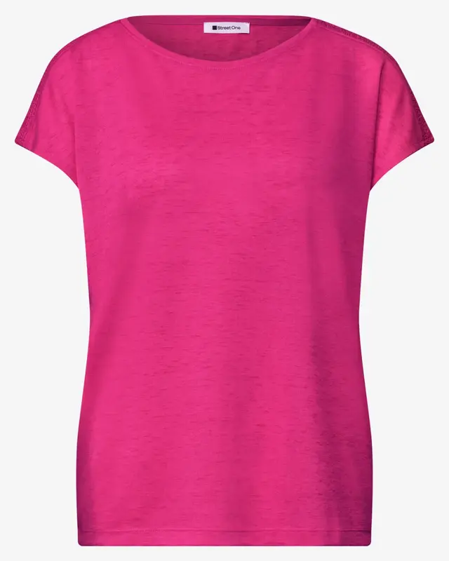 Street One Shirt with Smockdetail - Magenta Dream