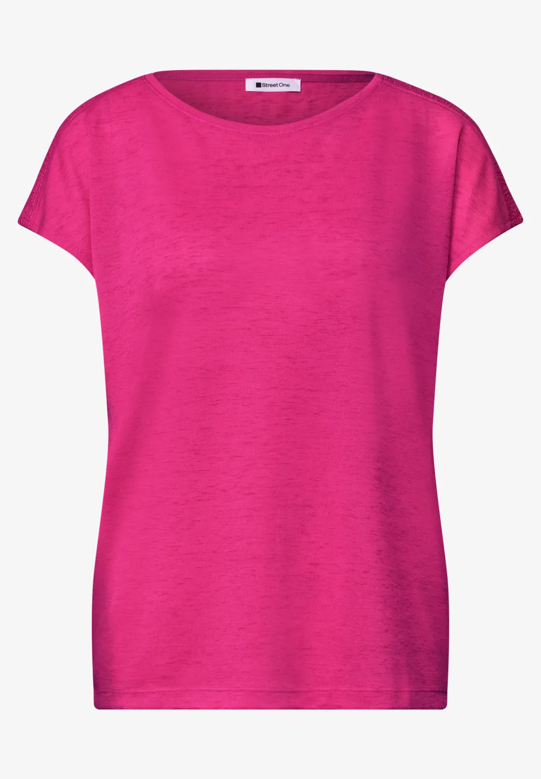 Street One Shirt with Smockdetail - Magenta Dream