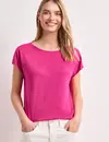 Street One Shirt mit Smokdetail - Magenta Dream
