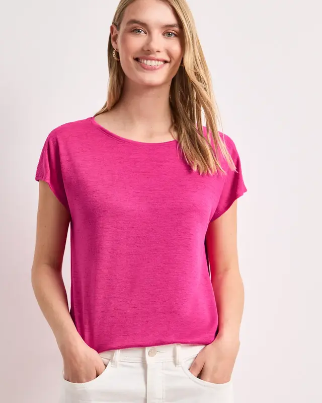 Street One Shirt with Smockdetail - Magenta Dream