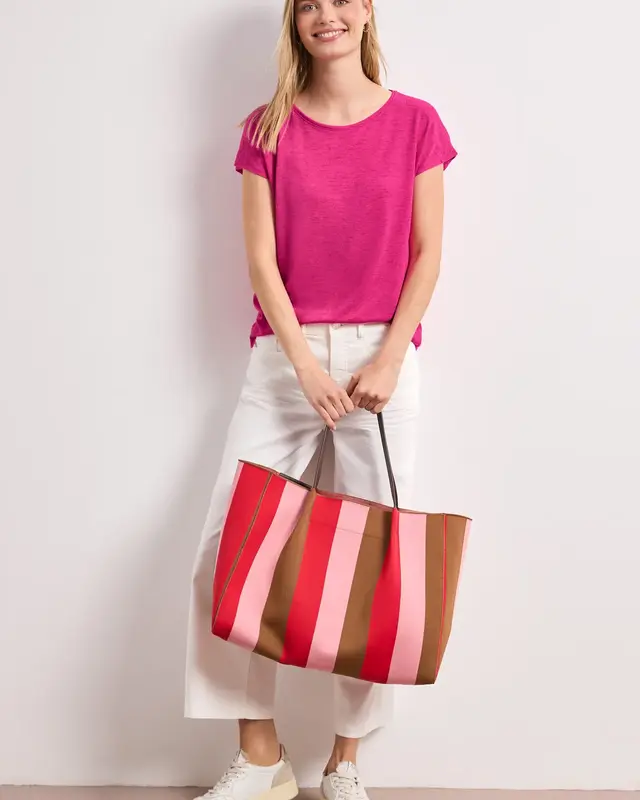 Street One Shirt with Smockdetail - Magenta Dream