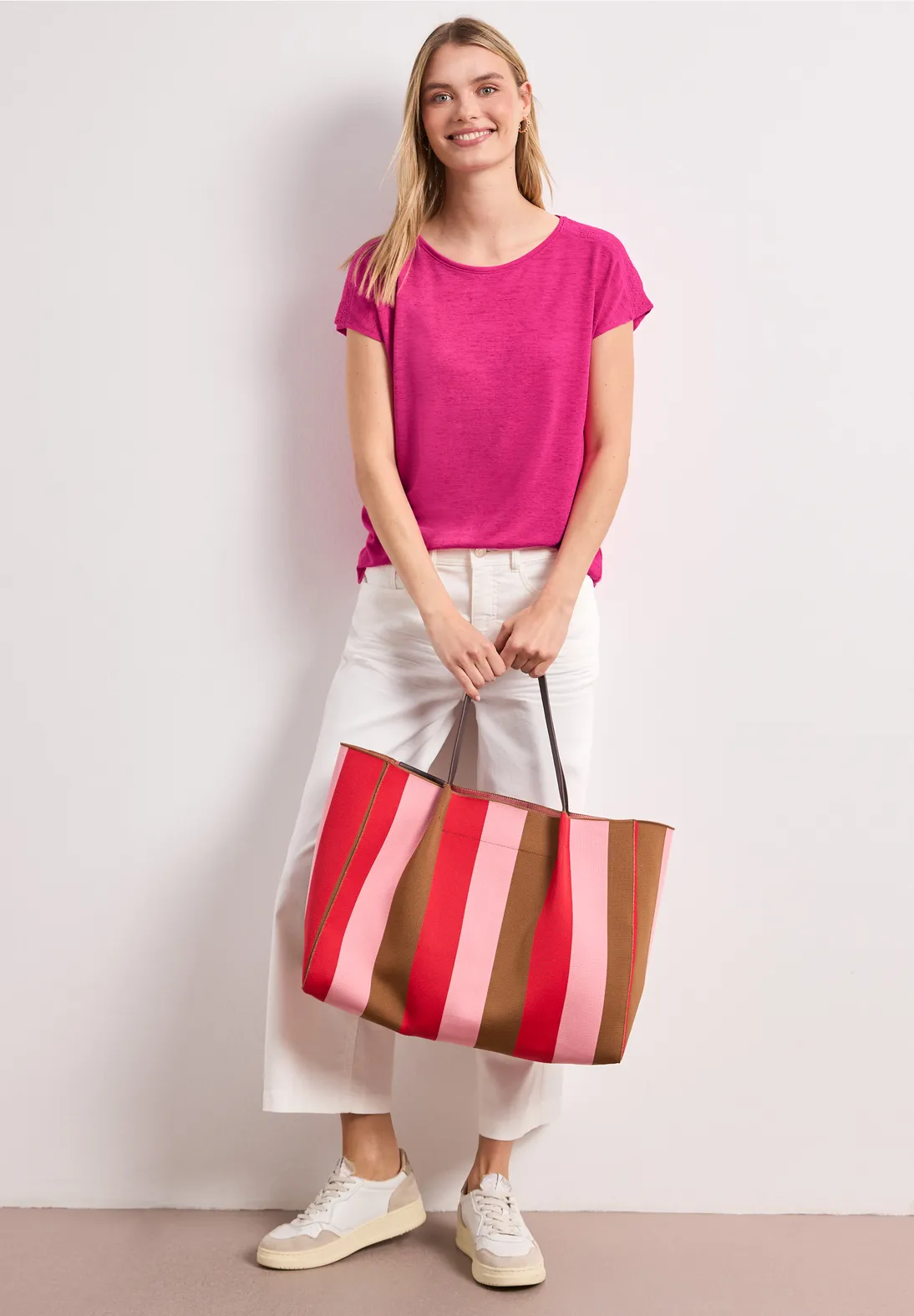 Street One Shirt mit Smokdetail - Magenta Dream