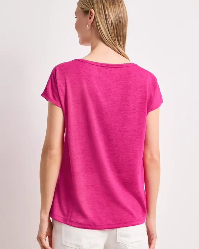 Street One Shirt mit Smokdetail - Magenta Dream