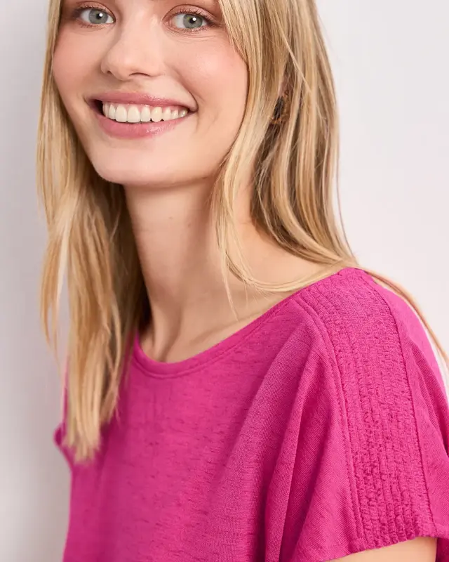 Street One Shirt with Smockdetail - Magenta Dream