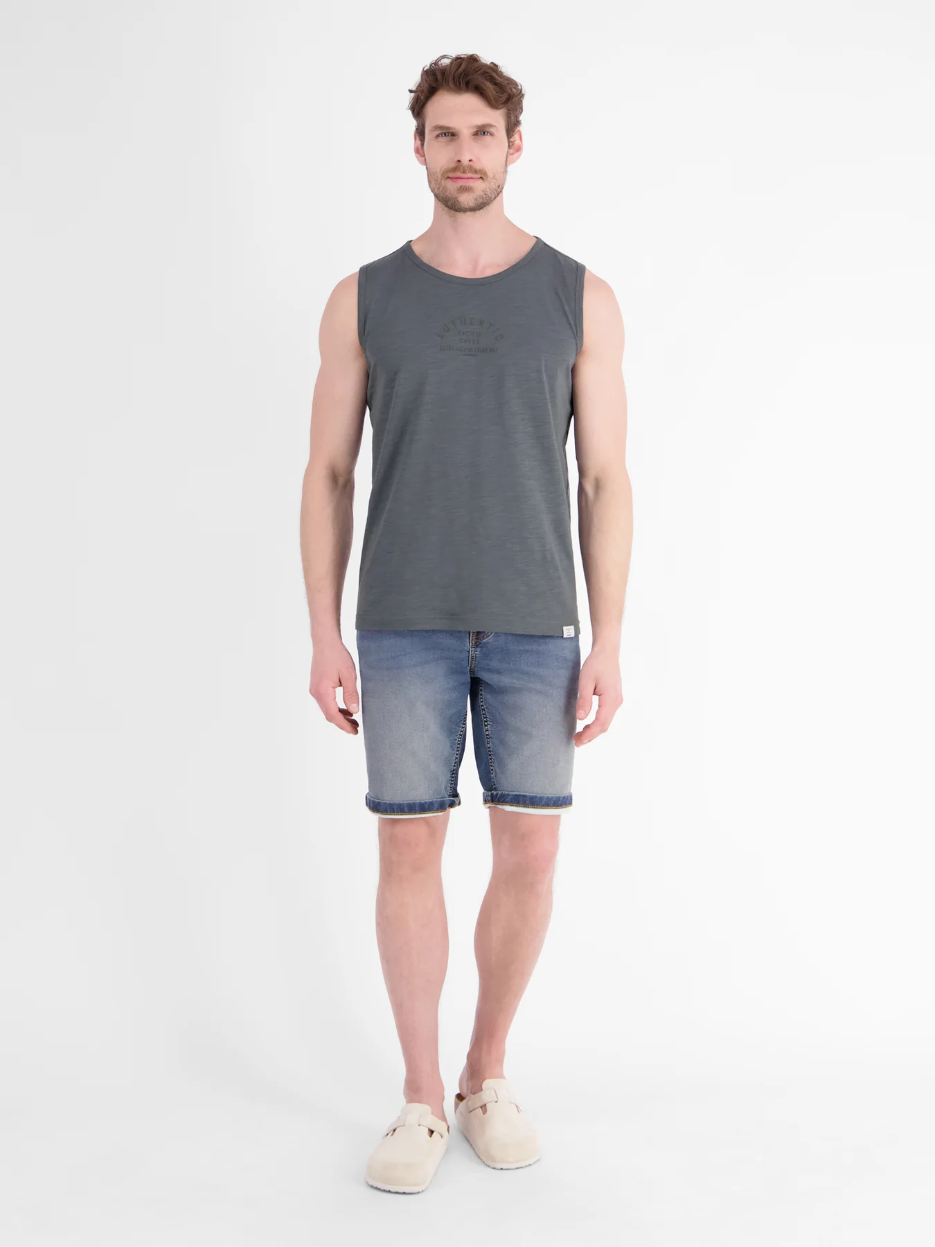 Lerros Tanktop Frontprint - Lava Grey