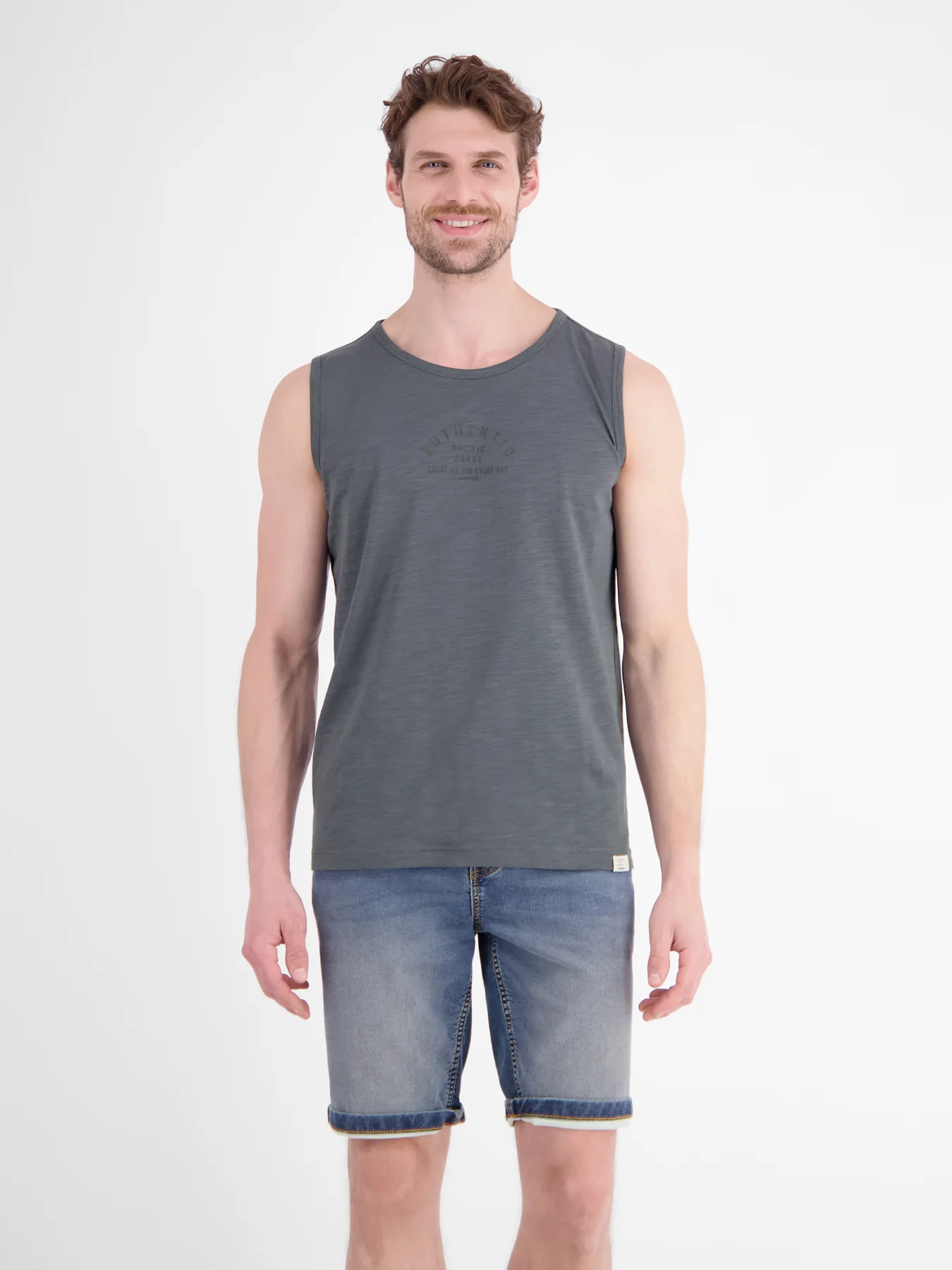 Lerros Tanktop Frontprint - Lava Grey