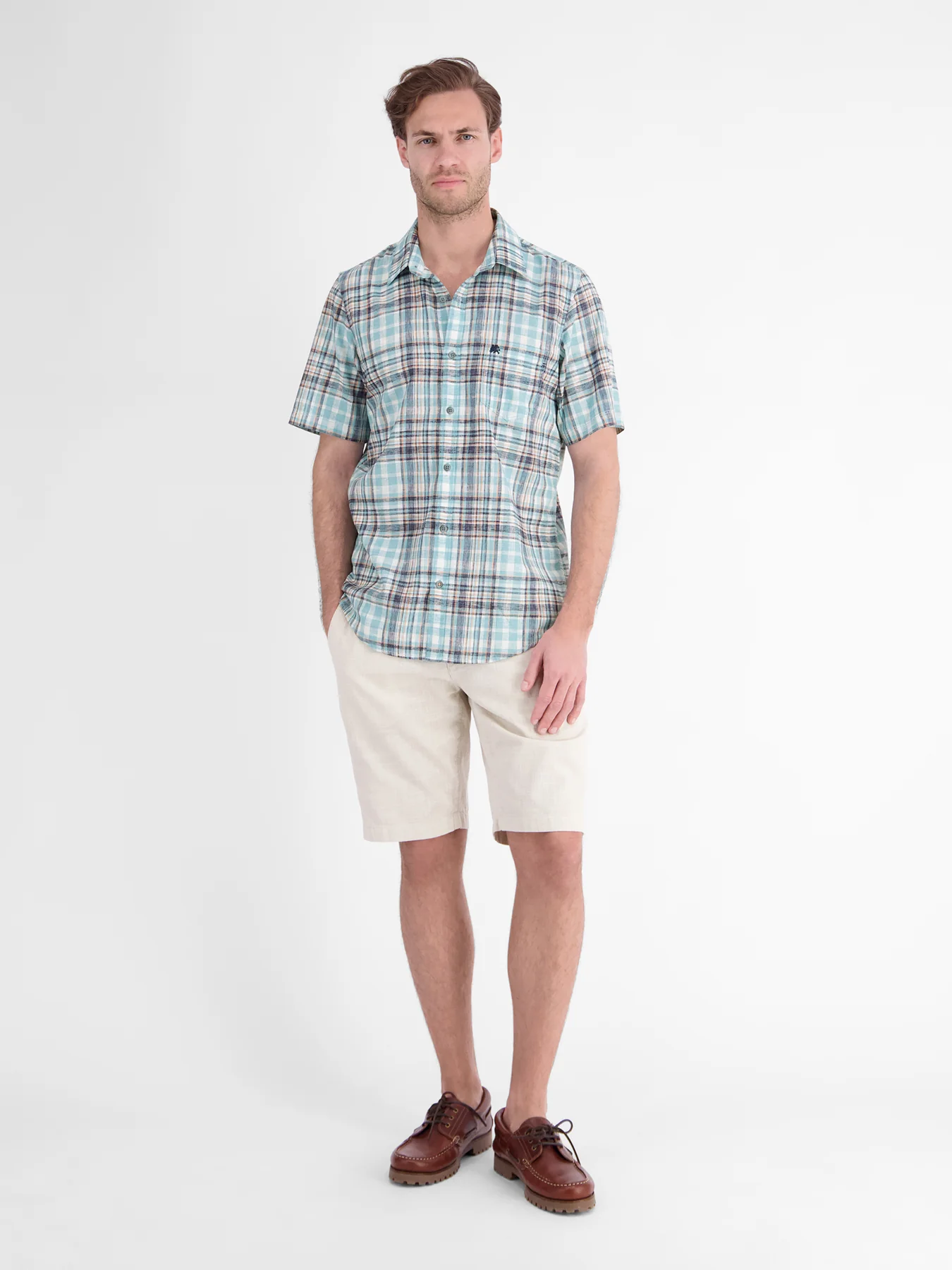 Lerros Hemd Karomuster - Reef Blue