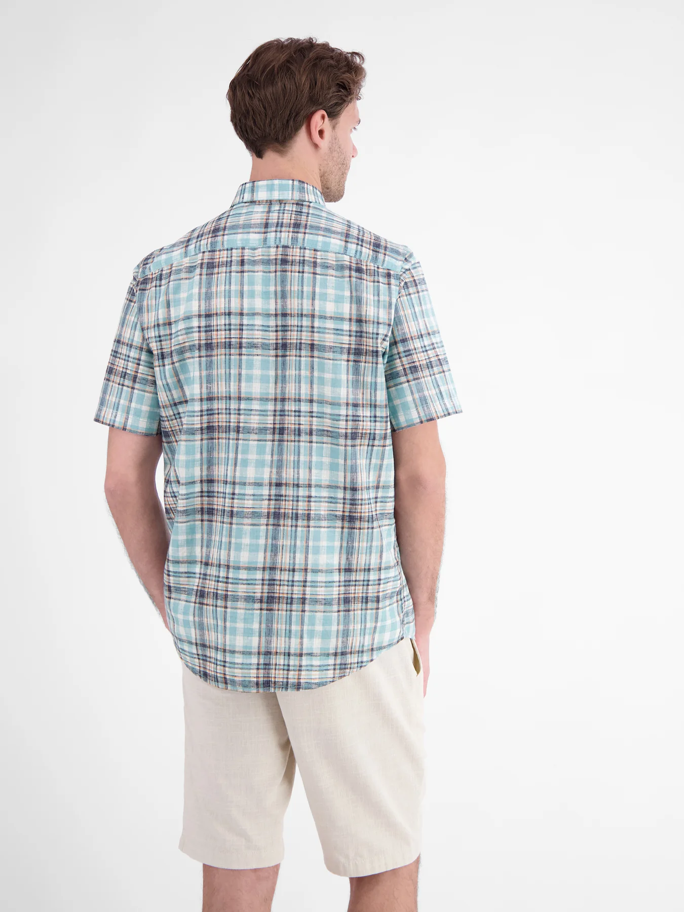 Lerros Overhemd Frisse Ruitprint - Reef Blue