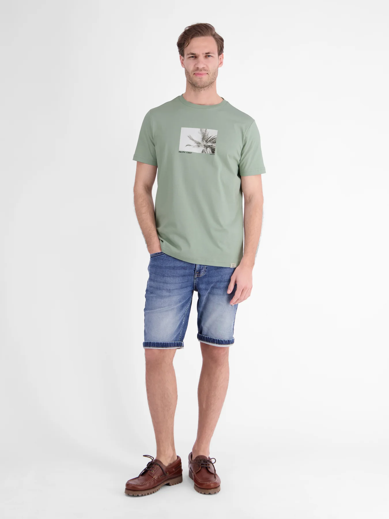 Lerros T-Shirt Frontprint - Bay Green