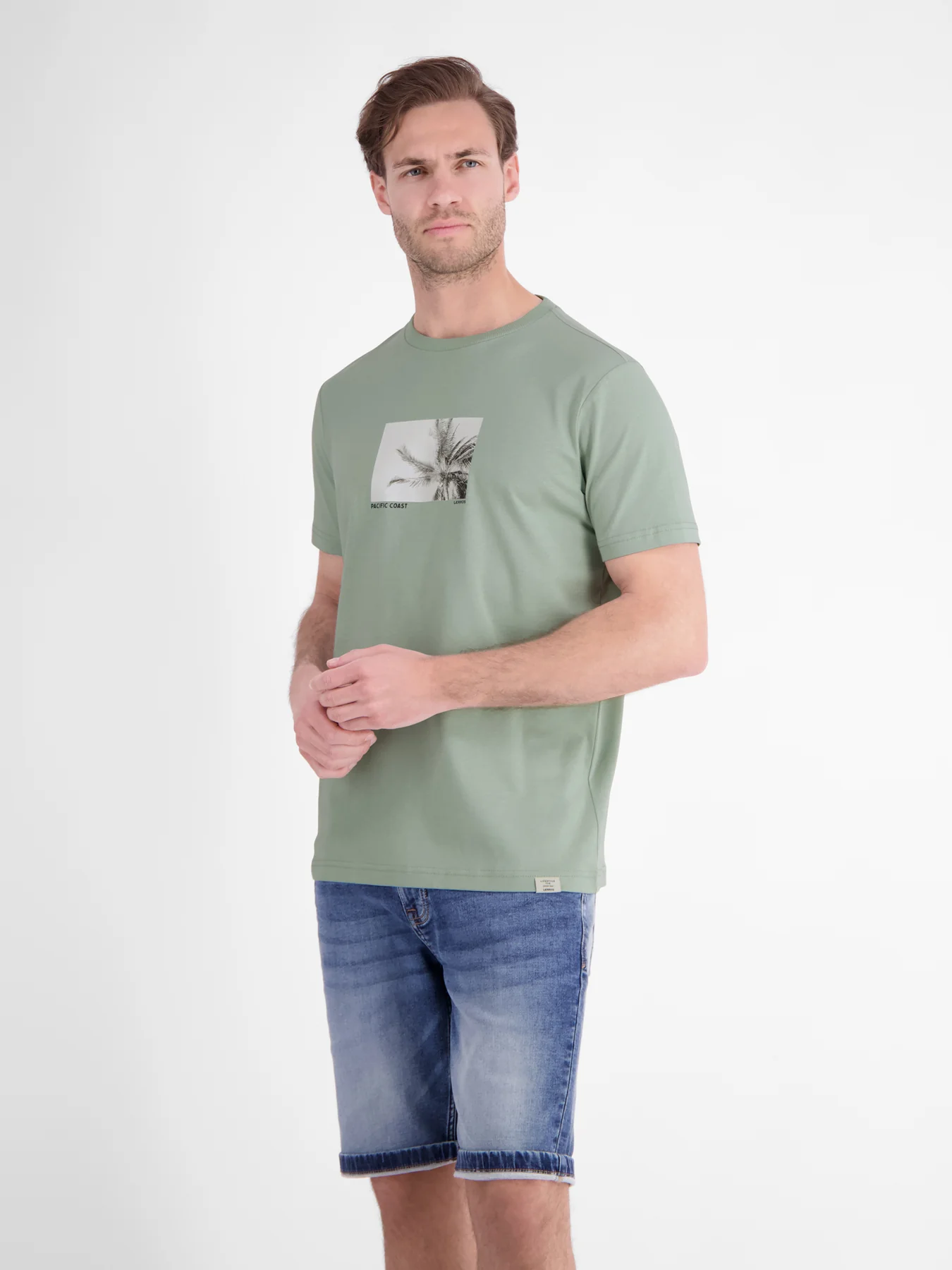 Lerros T-Shirt Frontprint - Bay Green