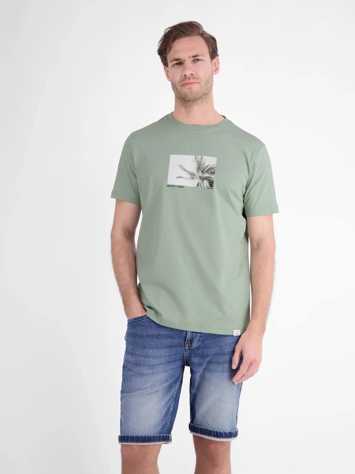Lerros T-Shirt Frontprint - Bay Green
