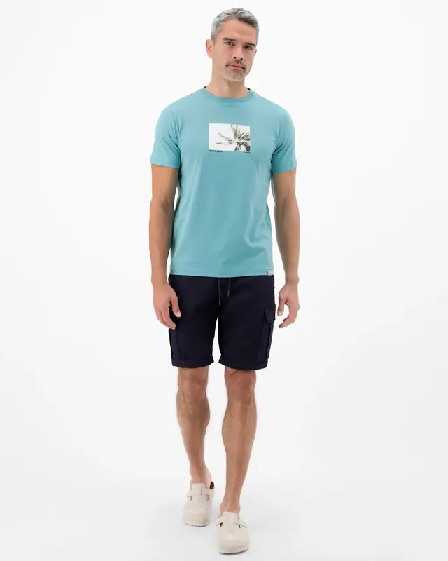 Lerros T-Shirt Frontprint - Reef Blue