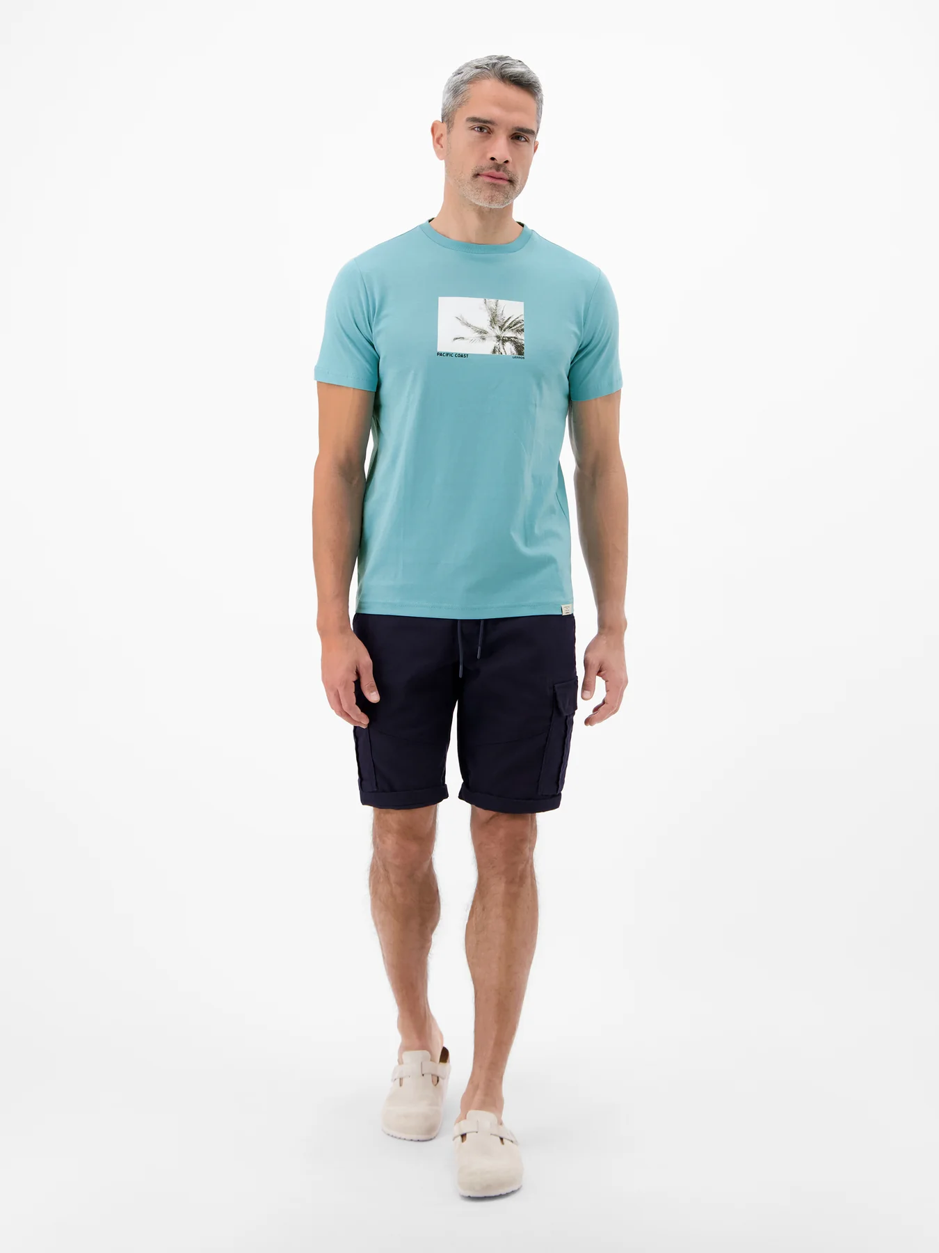 Lerros T-Shirt Frontprint - Reef Blue