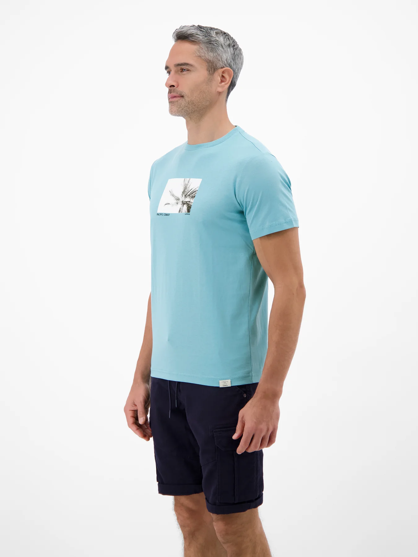 Lerros T-Shirt Frontprint - Reef Blue