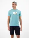 Lerros T-Shirt Frontprint - Reef Blue