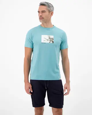 Lerros T-Shirt Frontprint - Reef Blue