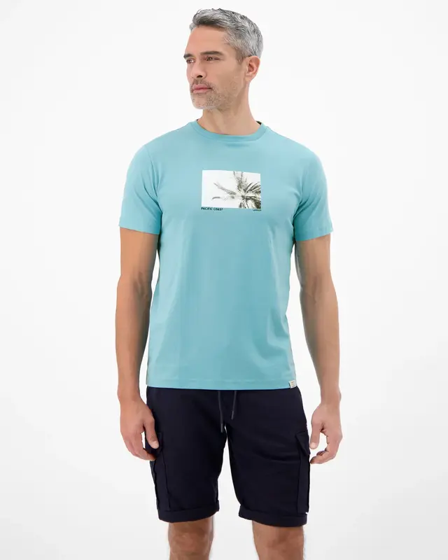 Lerros T-Shirt Frontprint - Reef Blue