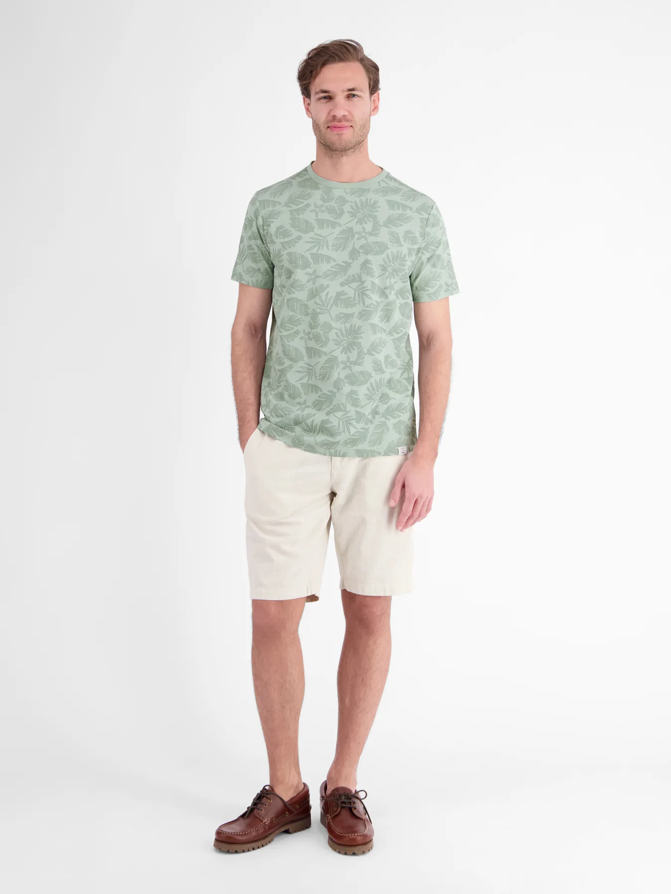 Lerros T-Shirt with Floral Print - Bay Green