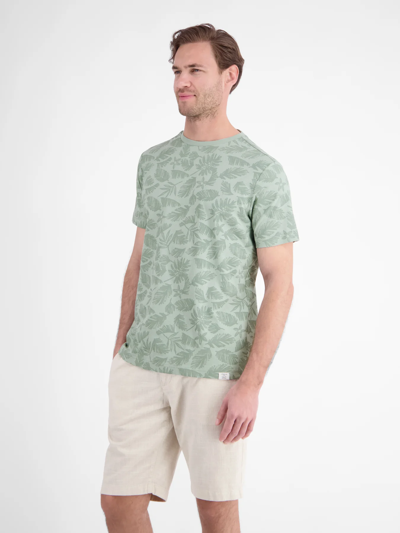 Lerros T-Shirt with Floral Print - Bay Green
