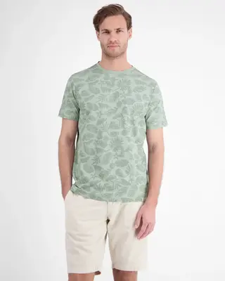 Lerros T-Shirt with Floral Print - Bay Green