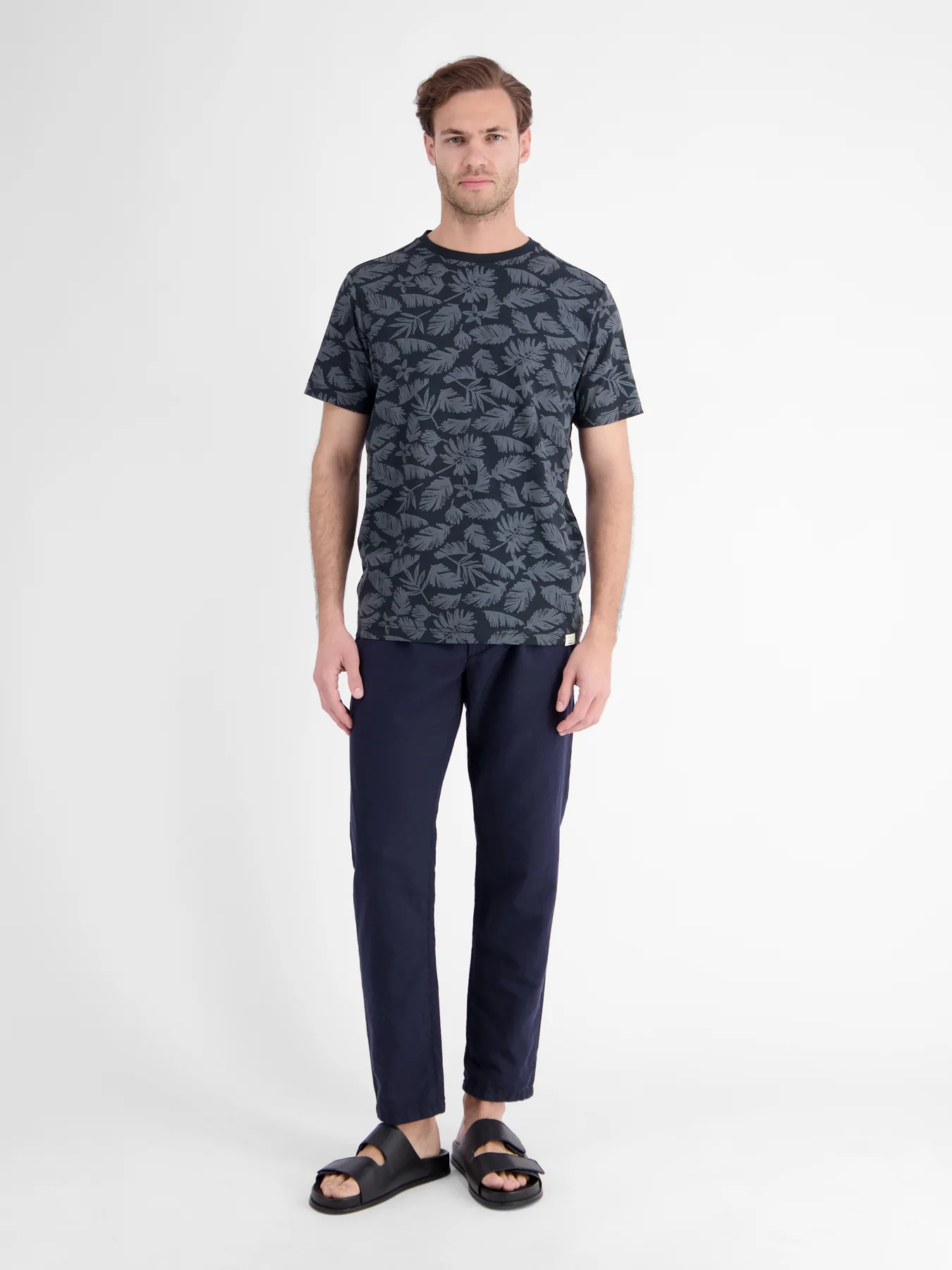 Lerros T-Shirt with Floral Print - Classic Navy