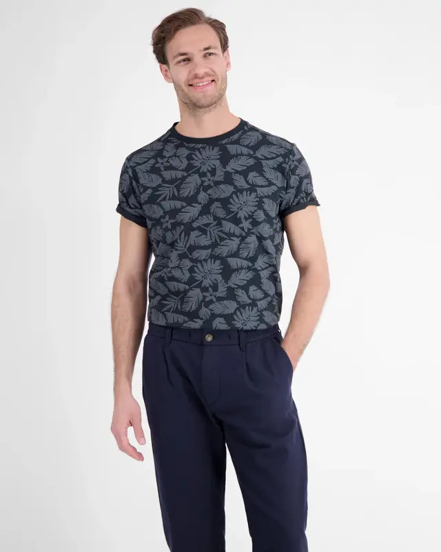 Lerros T-Shirt mit Blumenprint - Classic Navy