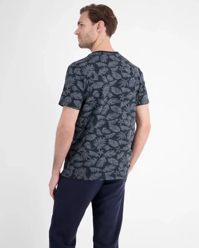Lerros T-Shirt with Floral Print - Classic Navy