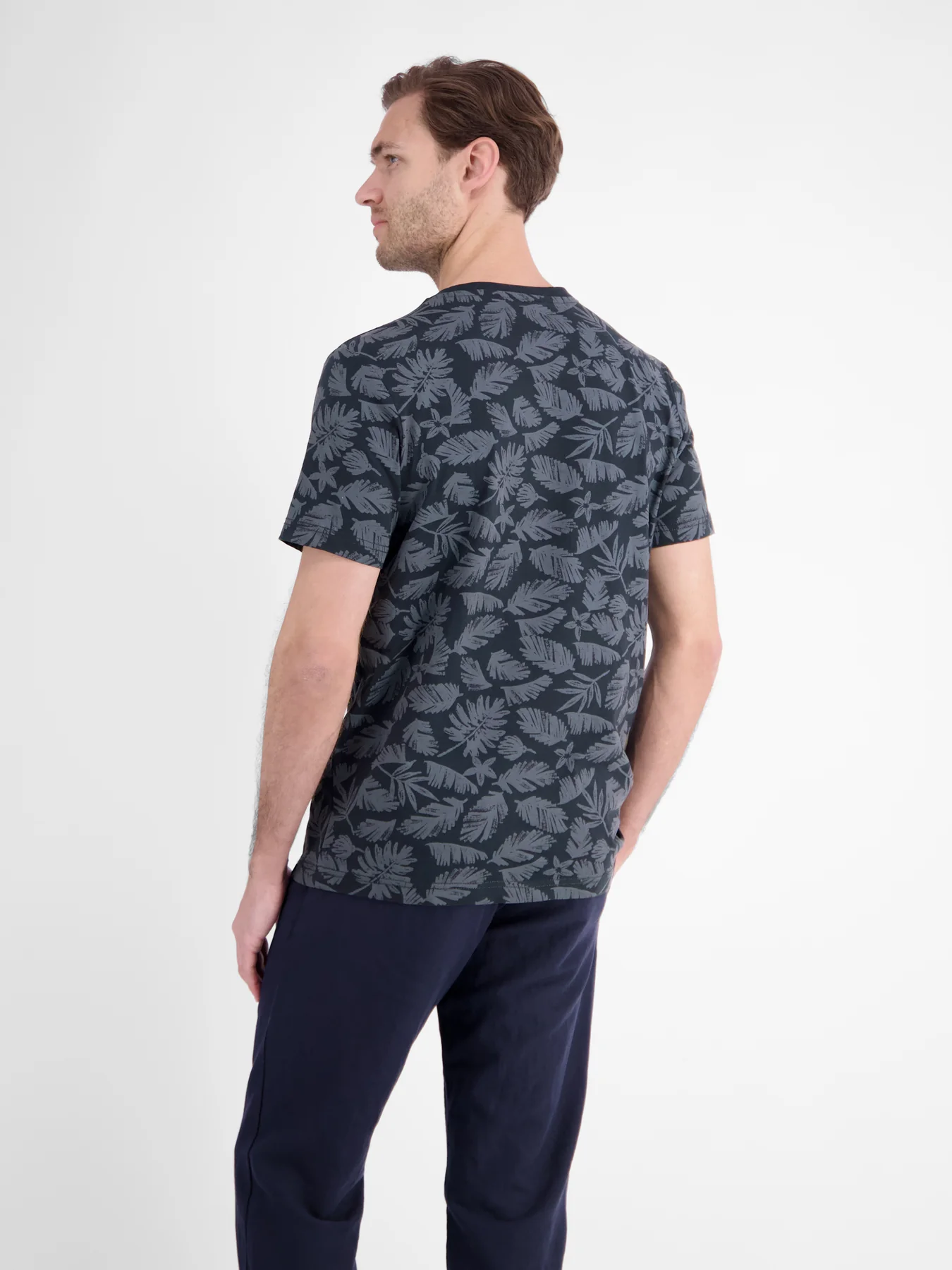 Lerros T-Shirt mit Blumenprint - Classic Navy
