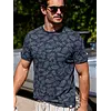 T-Shirt with Floral Print - Classic Navy