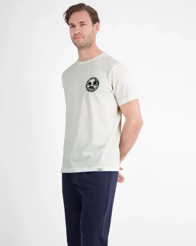 Lerros T-Shirt Chestprint - Broken White