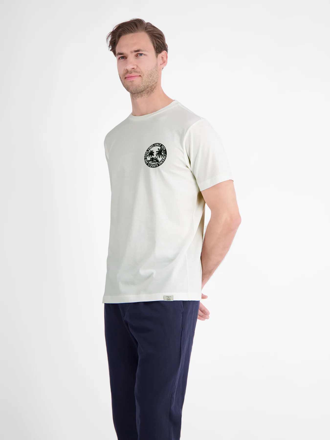 Lerros T-Shirt Chestprint - Broken White