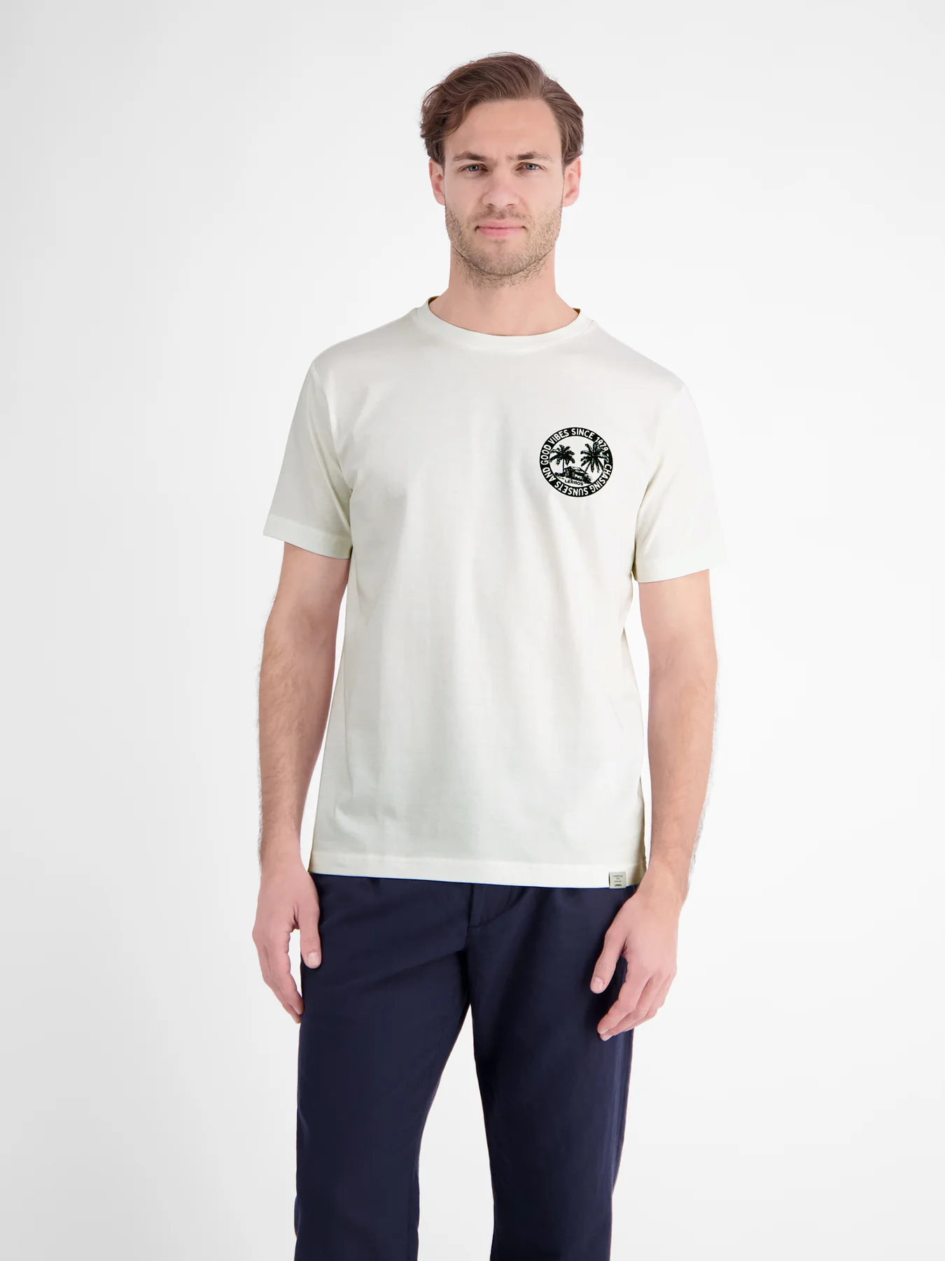Lerros T-Shirt Brustprint - Broken White