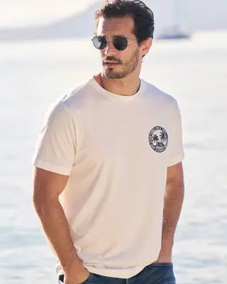 Lerros T-Shirt Borstprint - Broken White