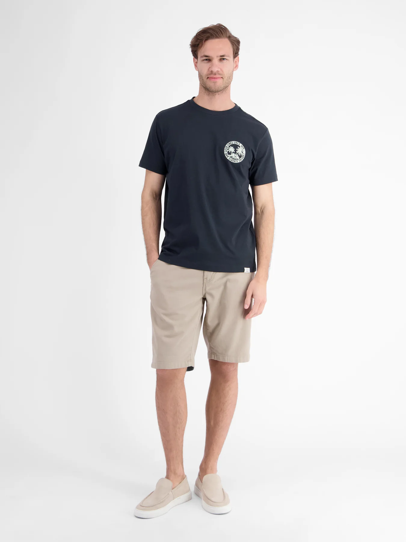 Lerros T-Shirt Borstprint - Classic Navy