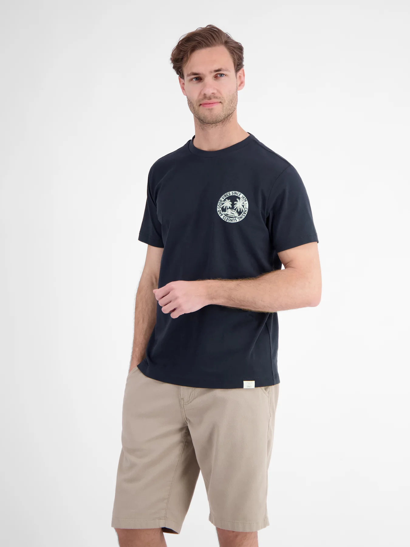 Lerros T-Shirt Borstprint - Classic Navy