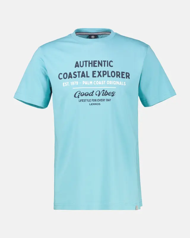 Lerros T-Shirt Summervibe Print - Reef Blue