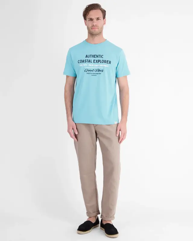 Lerros T-Shirt Summervibe Print - Reef Blue