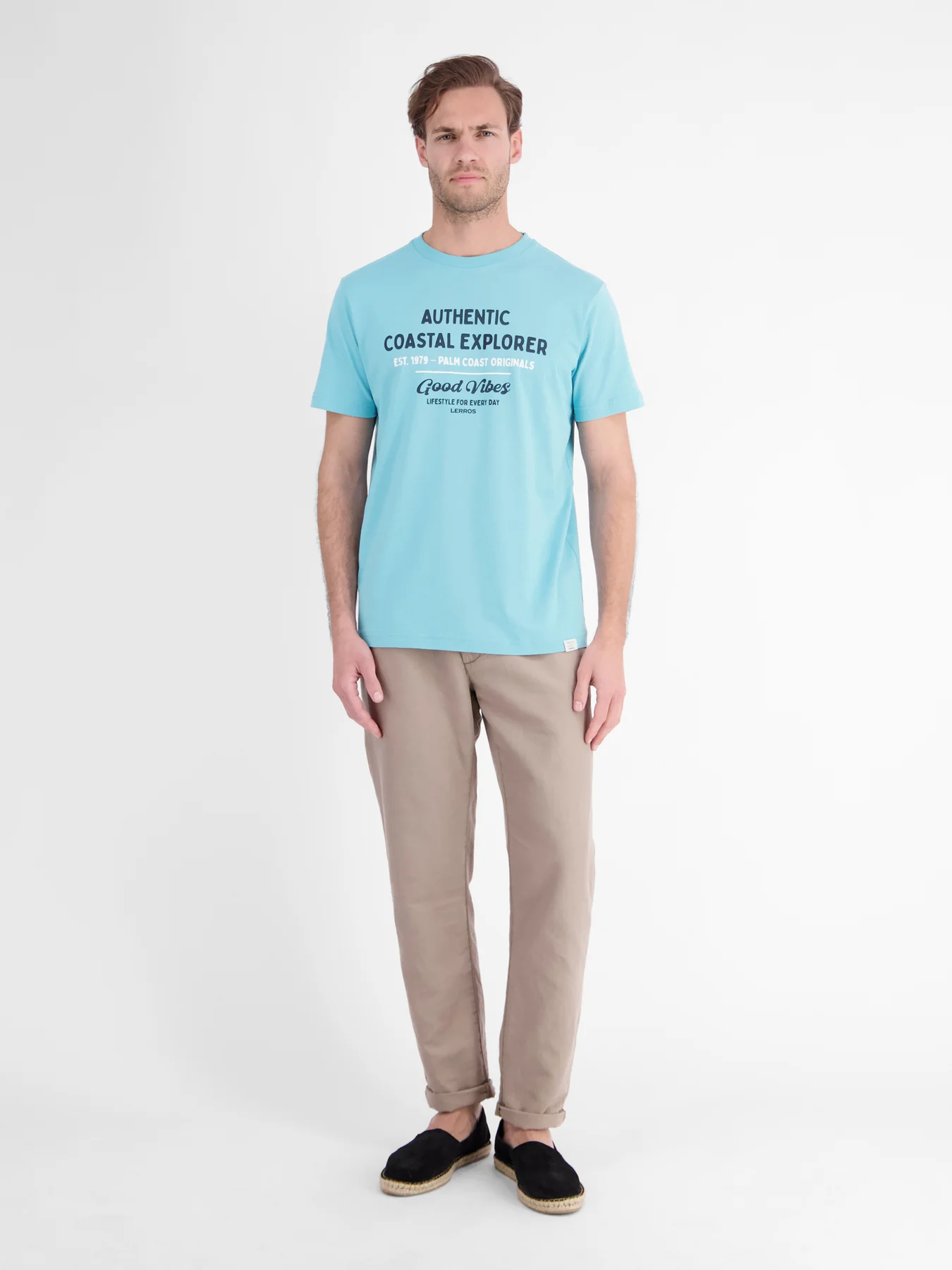 Lerros T-Shirt Summervibe Print - Reef Blue
