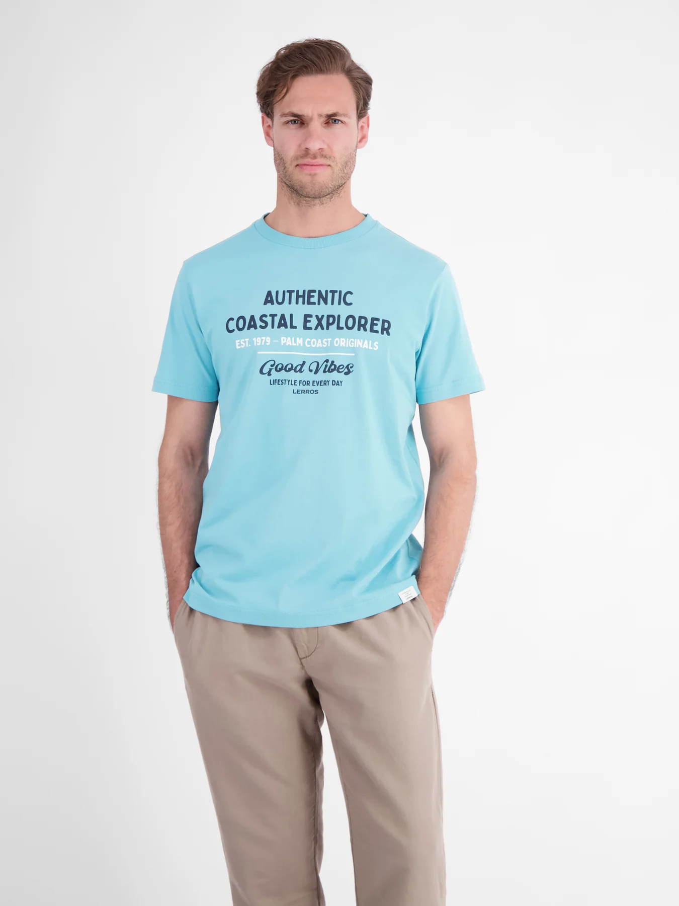 Lerros T-Shirt Summervibe Print - Reef Blue