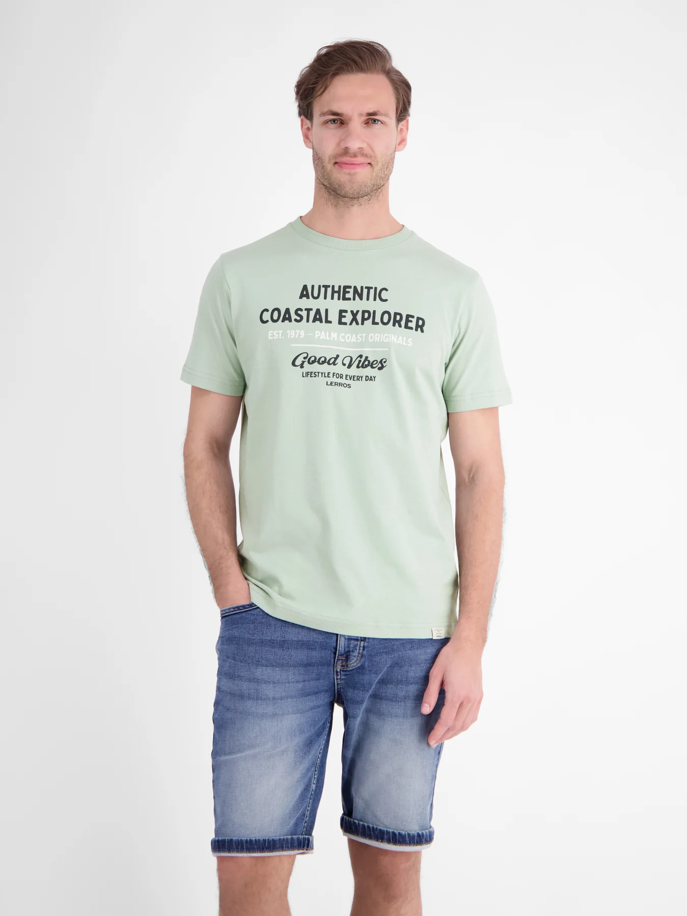 Lerros T-Shirt Summervibe Print - Bay Green